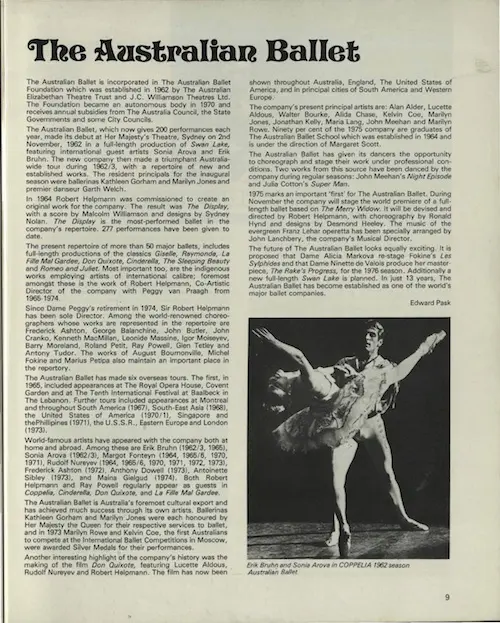 Trust News 1975 Australian Ballet